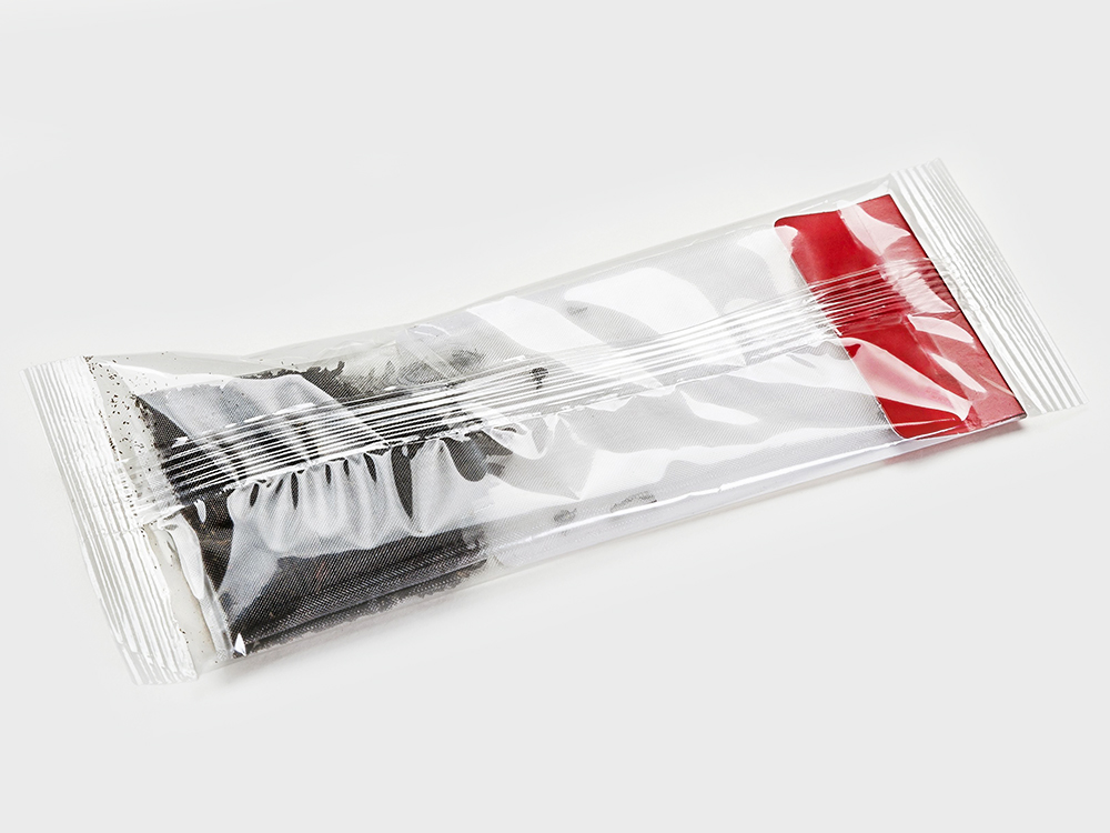 Teebeutel in Flowpack-Folienverpackung