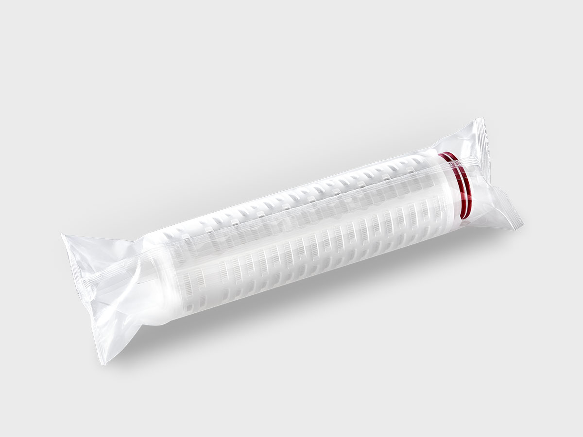 Mikrofilter in transparenter Flowpack-Folienverpackung mit hohem Barriereschutz