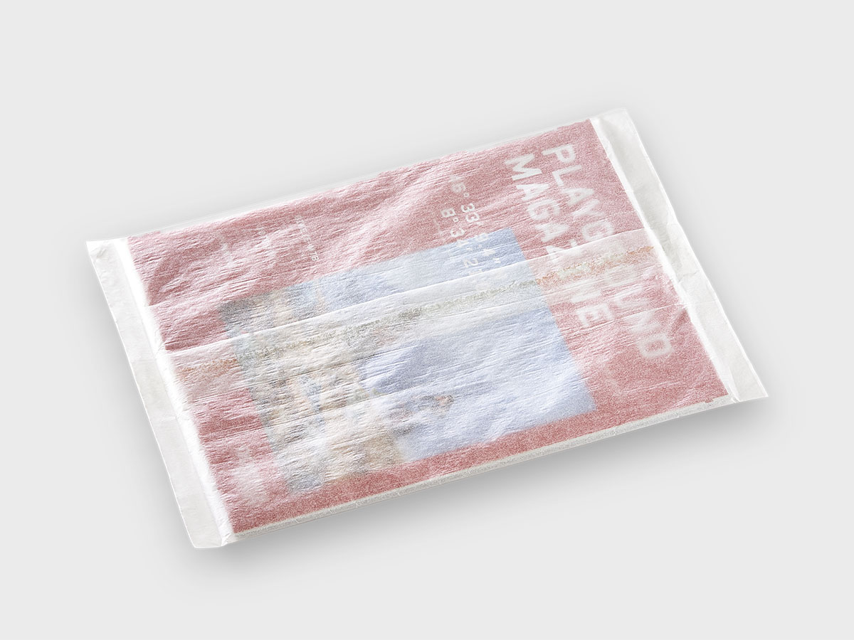 Abbildung von Zeitschriften in transparenter Papierverpackung